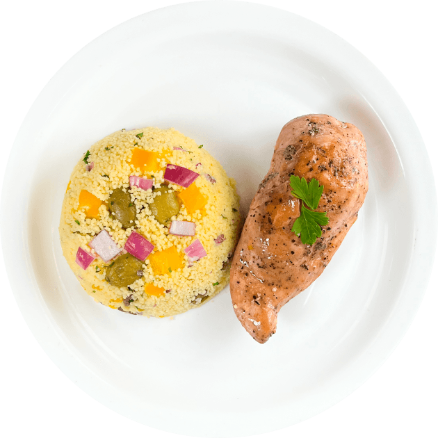 Pollo cordon bleu con cous cous.
